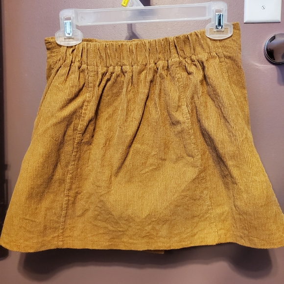 Light brown/tan faux corduroy mini skirt - Picture 2 of 4